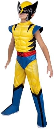 MARVEL Wolverine Official Youth Halloween Costume - Premium Quality Padded Jumpsuit with Plastic Mask