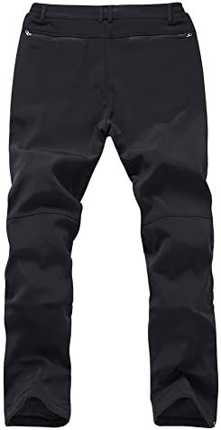 Mens Snow Ski Waterproof Softshell Snowboard Pants Outdoor Hiking Fleece Lined Zipper Bottom Leg