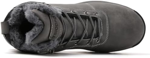 TSIODFO Men's Waterproof Snow Boots Leather Hiking Boot