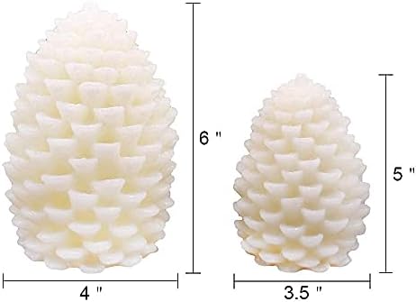Wondise Pine Cone Flickering Flameless Candles with Remote and Timer