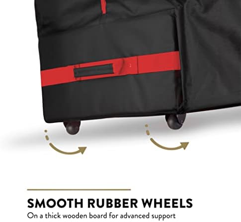 ZOBER 600D Oxford Fabric Rolling Christmas Tree Storage Bag - Fits 7.5 Ft Artificial Trees - Waterproof Christmas Tree Bag For Storage Box For Xmas, Durable Handles and Wheels - Card Slot - Black