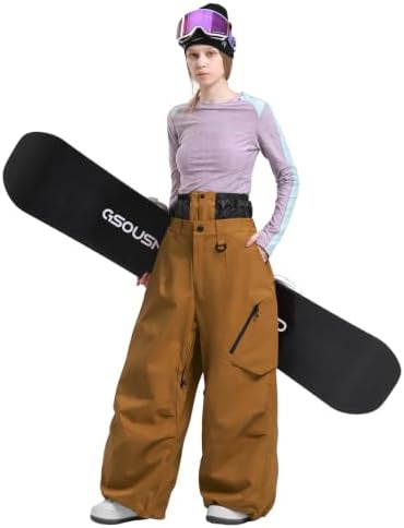 GSOU SNOW Womens Mens Snowboard Pants Baggy Snow Ski Pants for Snowsports