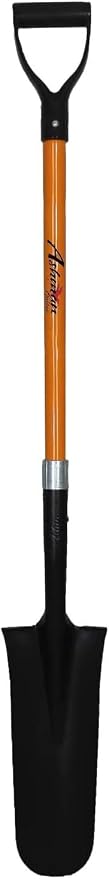 Ashman Drain Spade Shovel (Pack of 6) - 48-Inch Long D Handle Spade - Heavy Duty Handle with Thick Metal Blade - Premium Quality Orange Multi Purpose Shovel.