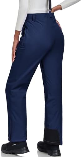Women's Snow Ski Pants Insulated Winter Warm Outdoor Waterproof Snowboard Pants Bibs Detachable Suspender
