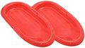 Superio Toboggan Snow Sleds for Kids and Adults, 2 Pack Heavy Duty Plastic Sliders with Handles and Hole for Pull Ropes- Kid and Adult Winter Fun
