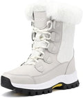 COOJOY Womens Waterproof Winter Snow Boots Warm Shoes Furry Mid Calf Lightweight Walking Hiking Booties