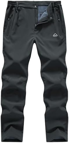 Gopune Men's Fleece Lined Snow Ski Pants Winter Waterproof Hiking Pants