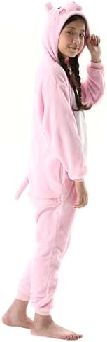 Animal Onesie Pajamas for Kids, Soft Flannel Halloween Cosplay Costume for Boys Girls
