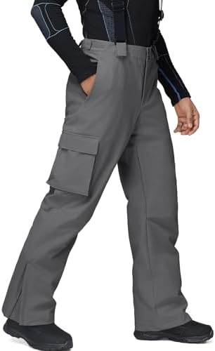 Men's Ski Snow Pants Insulated Waterproof Snowboard Cargo Pants Bibs Regular Fit