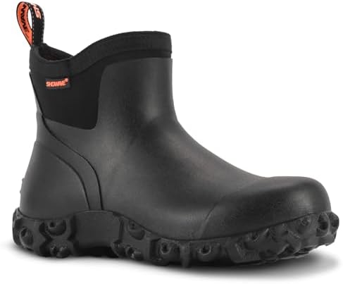 Showave Men's Ankle Rain Boots Waterproof Rubber Garden Boot Mud Booties