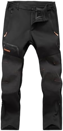 Postropaky Mens Hiking Snow Ski Pants Waterproof Outdoor Insulated Softshell Pants Snowboard Zipper Bottom Leg