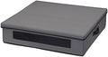 Household Essentials Wreath Storage Container Box with Handles, Sturdy Fabric‑Covered Sides for 24‑Inch Wreath, Gray with Charcoal Trim