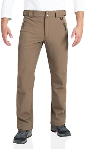 Outdoor Ventures Men's Fleece Lined Ski Snow Pants Waterproof Insulated