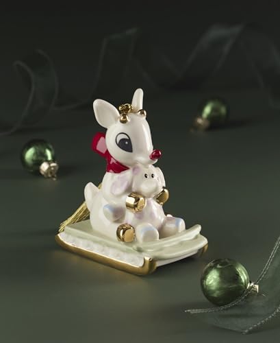 Lenox Rudolph and Misfit Elephant Porcelain Christmas Hanging Ornament