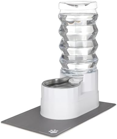 RIZZARI 9L Elevated Dog Water Dispenser: Large Capacity Wide Mouth | Filtered Hydration Design/Senior & Large Dogs / Dishwasher Safe Stainless Steel Bowl /Anti Splash Base/ Multi Pet Homes