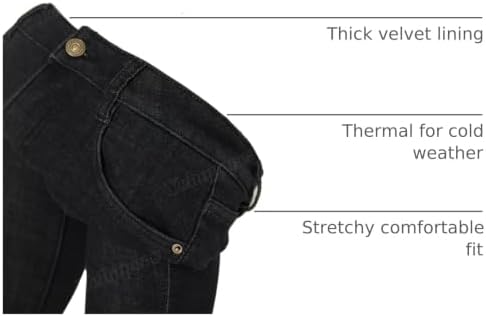 Yehopere Women's Winter Fleece Lined Jeans Slim Fit Warm Skinny High Waist Denim Jean
