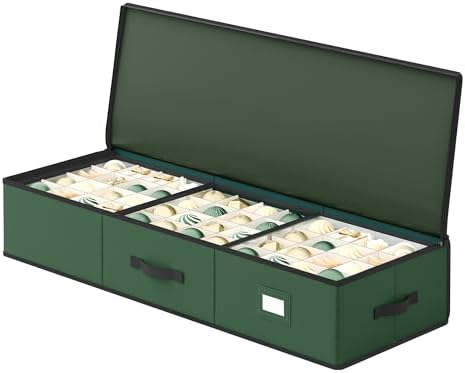 SONGMICS Christmas Ornament Storage Box, for 96 Slots of 3 Inch Balls