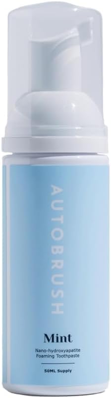 Autobrush Fluoride Foaming Toothpaste for Adults, Mint Flavor, Whitening & Deep Cleaning, Travel Friendly, Anti-Cavity (Pack of 1)