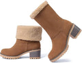 VIMISAOI Mid calf Winter Boots for Women Warm Ankle Snow Chunky Heel Boots