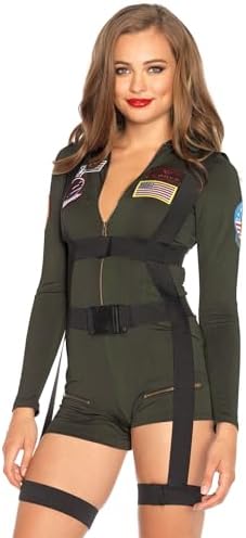 Leg Avenue Women's Top Gun Spandex Romper Costume