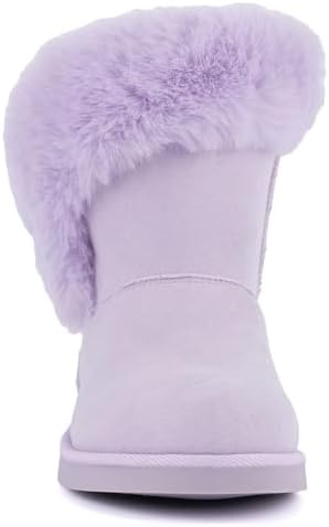 Juicy Couture Women's Slip On Winter Snow Boots Warm & Insulated Fur Lining Comfortable Fashion Booties
