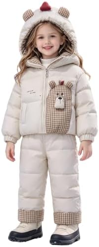Girls Boys Bib Snow Pants and Ski Jacket Water-Resistant Insulated Snowsuit