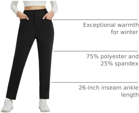 baleaf Womens Fleece Lined Pants with 5 Pockets Thermal Cold Gear