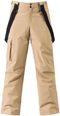 Men's Ski Snow Pants Insulated Waterproof Snowboard Cargo Pants Bibs Regular Fit