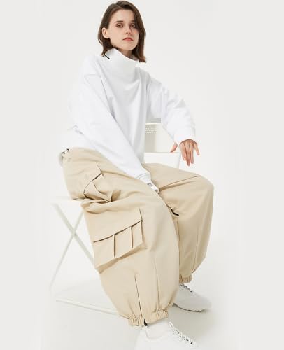 Mens Baggy Cargo Ski Pants Super Baggy Snowboard Snow Pant Women Insulated Loose Pant Sports Waterproof