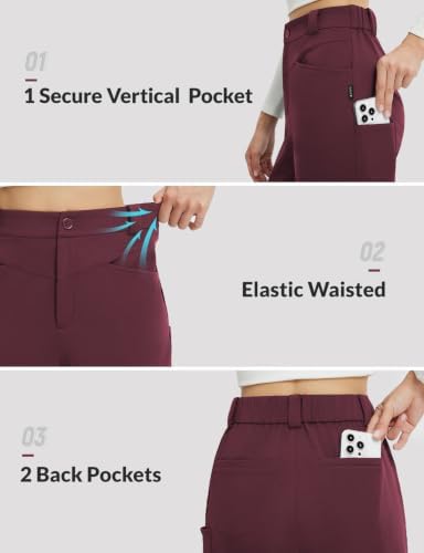 baleaf Womens Fleece Lined Pants with 5 Pockets Thermal Cold Gear