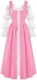 Wenrine Renaissance Costume Womens Lace Up Corset Halloween Medieval Dress