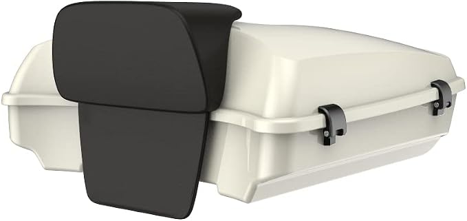 Advanblack Road Glide Tour Trunk Pack Birch White Razor Tour Trunk Pack Backrest Pad for '97-'25 Harley Touring Road King Street Glide Electra Glide CVO models