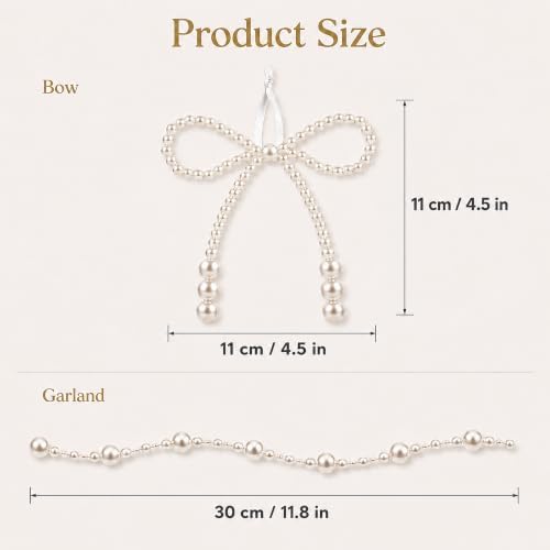 DIYDEC 25PCS Preal 4.5IN Christmas Bow Ornaments String Garland Decor
