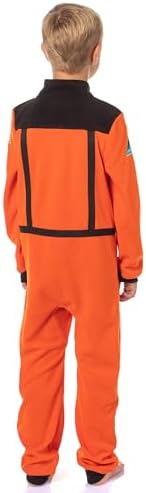 INTIMO NASA Boys' Space Shuttle Astronaut Meatball Patch One Piece Space Suit Costume Pajama Sleep Set Union Suit For Kids