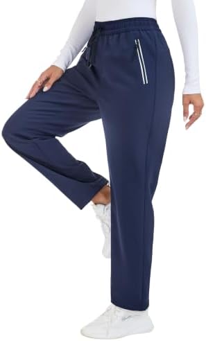 Women's Fleece Lined Snow Pants Water Resistant Insulated Ski Pants with 4 Zipper Pockets for Hiking Winter Outdoor