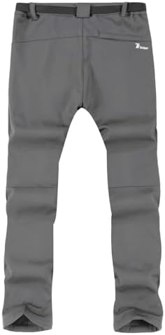 TBMPOY Men's Snow Ski Hiking Pants Waterproof Winter Fleece Lined Pants Camping Skiing Ice Fishing Pants with Belt
