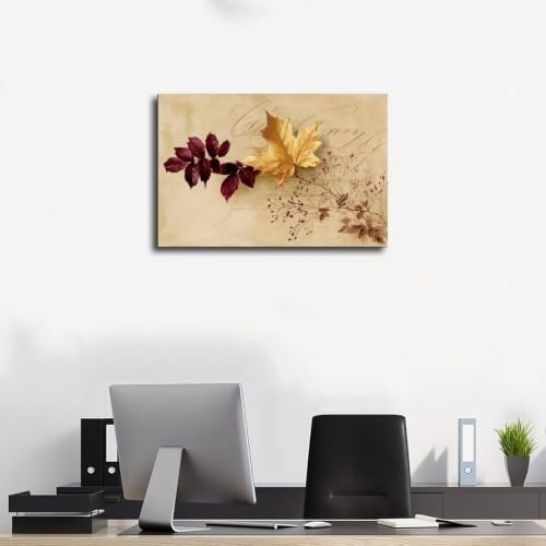 JDBeehpy Maple Leaves Berries Vintage Vintage Home Decor Framed 8x12inch