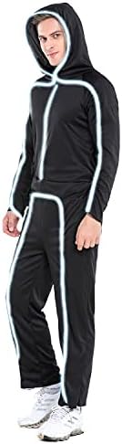 HSCTEK Light Up Adult Stick Figure Costume, Led Halloween Cosplay Men Women