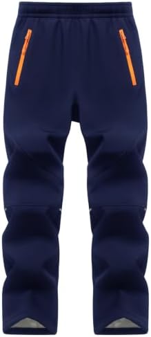 Kids Snow Pants Boys Ski Pants Fleece Lined Waterproof Trousers