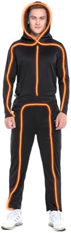 HSCTEK Light Up Adult Stick Figure Costume, Led Halloween Cosplay Men Women