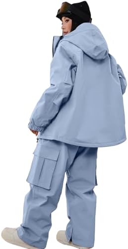 Women's Baggy Snow Snowboard Pants Loose Fit Cargo Ski Pants Bibs Insulated