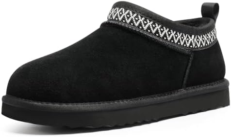 Litfun Genuine Suede Mini Boots for Women Faux Fur Lined Winter Ankle Boots
