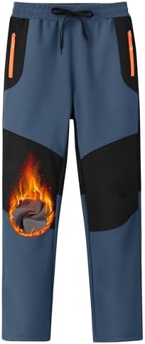 MoFiz Boys Snow Ski Pants Fleece Waterproof Winter Outdoor Hiking Pants
