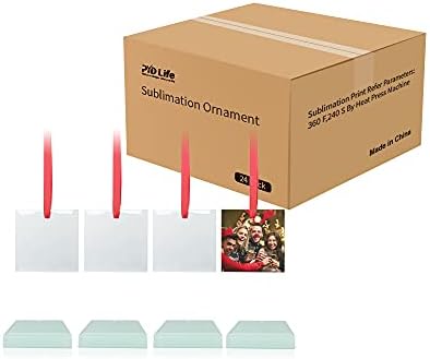 PYD Life 24 PCS Sublimation Blanks Ornament Glass Frosted 3" Square