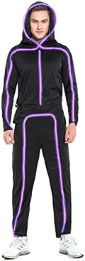 HSCTEK Light Up Adult Stick Figure Costume, Led Halloween Cosplay Men Women