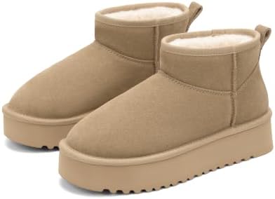 OXSTAR Winter Snow Boots for Women Cozy Plush Line Suede Boot