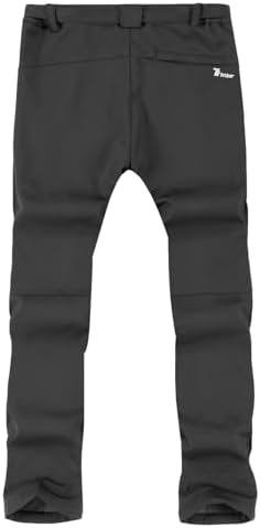 TBMPOY Men's Snow Ski Hiking Pants Waterproof Winter Fleece Lined Pants Camping Skiing Ice Fishing Pants with Belt