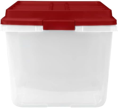Holiday Storage Bins Clear 72Qt Stackable 6-Pack