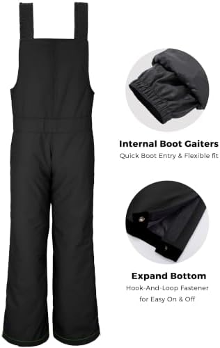 wantdo Girls Ski Pants Winter Snow Bibs Kids Insulated Snowboarding Overall