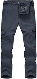 TBMPOY Men's Snow Ski Fleece Lined Hiking Pants Waterproof Winter Snowboard Warm Outdoor Insulated Pants Windproof